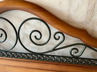 Cabezal cama 135cm madera-forja