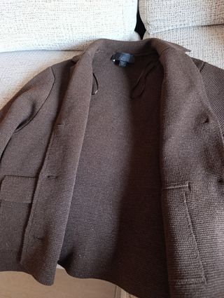 Chaqueta punto marrón - botones