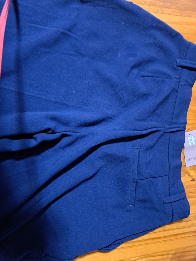 Pantalón vestir azul marino Talla M, tela de paño