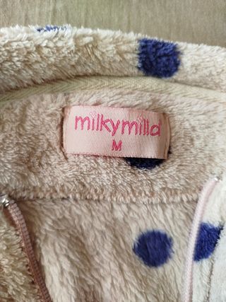 Chaqueta pijama lunares M - Beige/Azul