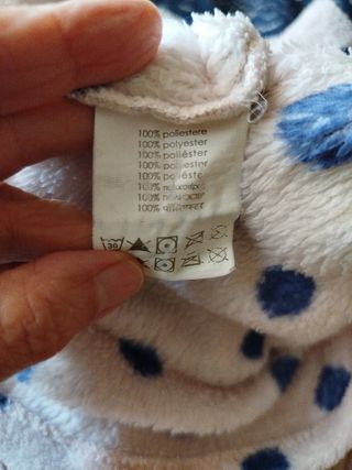 Chaqueta pijama lunares M - Beige/Azul