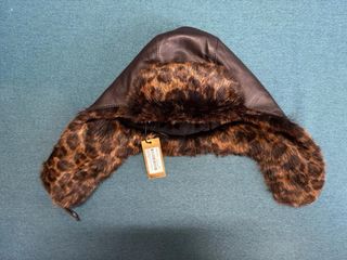 Gorro Aviador Piel Marrón y forrado animal print