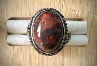 Anillo de Ágata Fuego en Plata