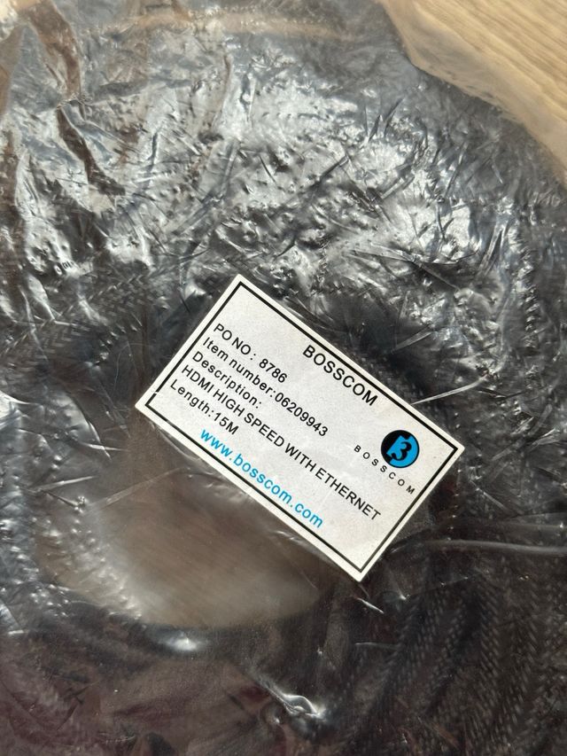 Cable HDMI BOSSCOM 15m - 4K con Ethernet
