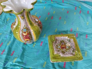 Vaso e posacenere in ceramica F.lli Deruta