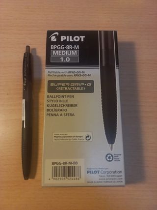 Lote de 12 bolígrafos Pilot SuperGrip G Negro