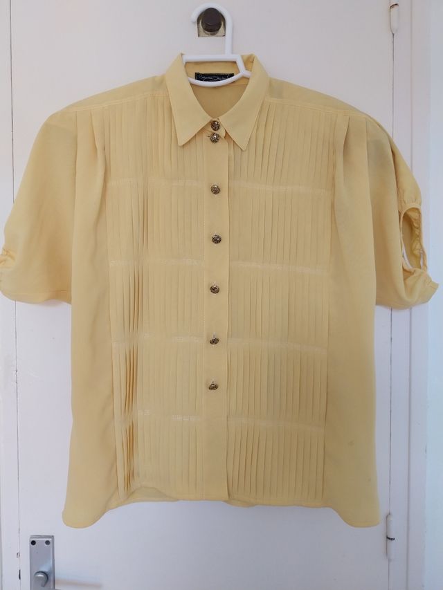 Blusa Amarilla Pliegues