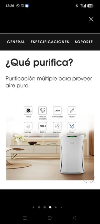 Purificador de aire Hisense 