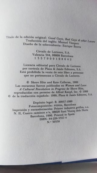 Buenos, malos- y otros amantes