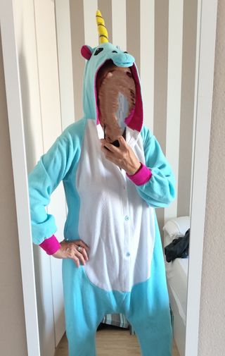 Pijama Unicornio - Azul y Blanco
