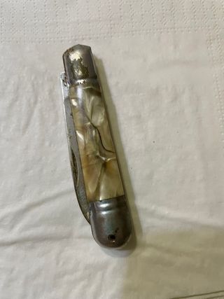 pieza unica 18, antigua en acero/nácar