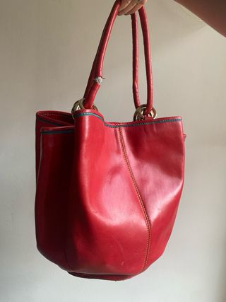 Bolso CRISher rojo de cuero
