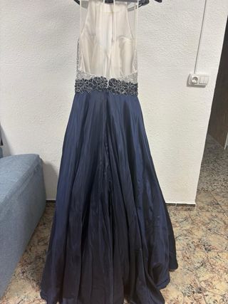 Vestido Fiesta Azul y Plata