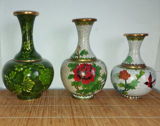Vaso Cloisonne | 3 vasi cinesi