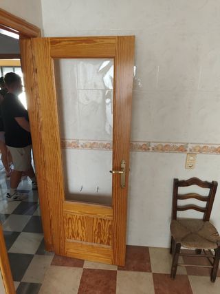 Puerta interior cristalera madera sin cristal