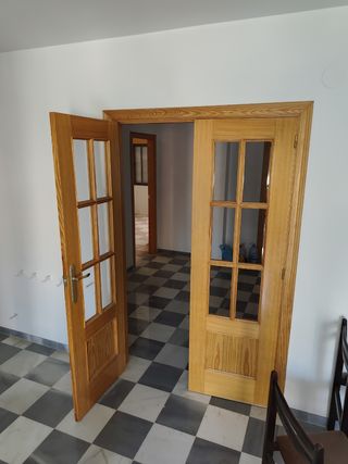 Puertas cristal salón - Madera sin cristal