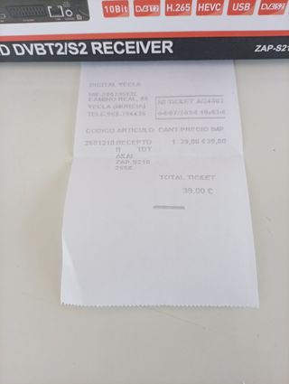 Receptor TDT AKAI ZAP-S210265K