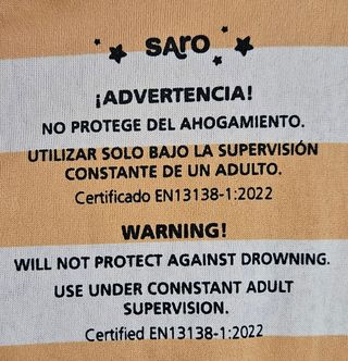 Chaleco flotación bebé SARO