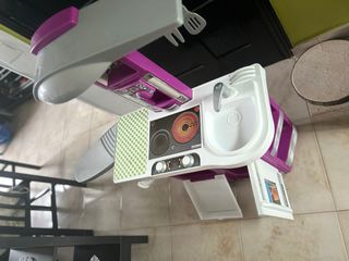 Cocina juguete infantil - Rosa y carrito de bebé 