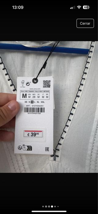 Vestido Zara blanco - corto