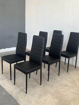 pack 6 sillas negras comedor nuevas