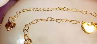 Pulsera corazones plata 925 chapada en oro 18K