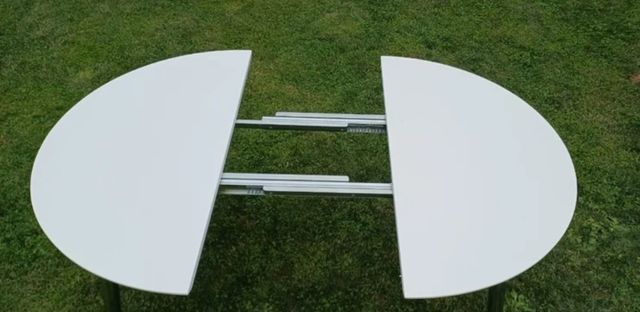 Mesa redonda extensible blanca