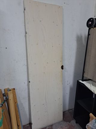 2 Puertas madera natural de pino