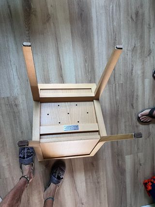 Silla comedor beige - madera