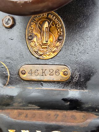 Antigua Máquina coser Singer 46k cuero y guantes
