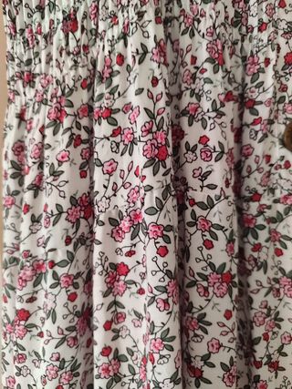 Vestido floral boho - blanco y verde