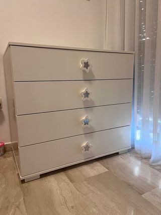 Cassettiera bianca per bambini - 4 cassetti