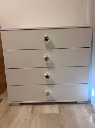 Cassettiera bianca per bambini - 4 cassetti