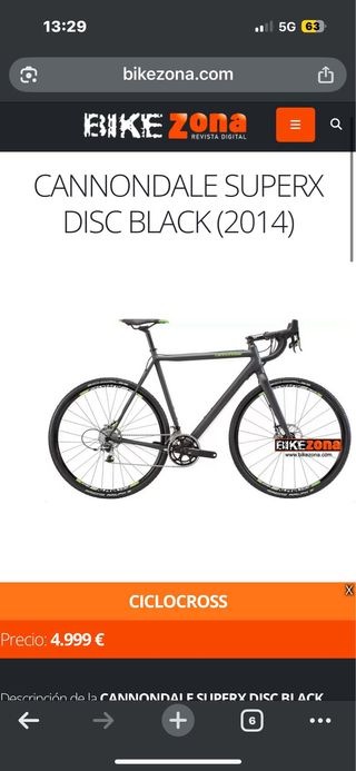 Bicicleta Gravel Cannondale SuperX Carbono 