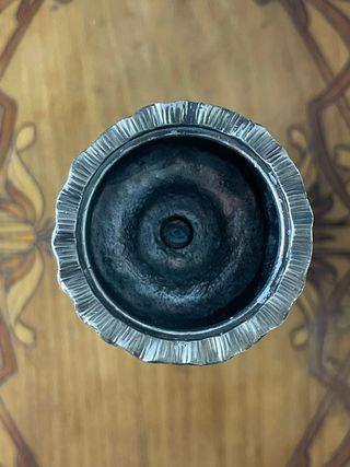 Candelabro metallo argentato stile Art Nouveau