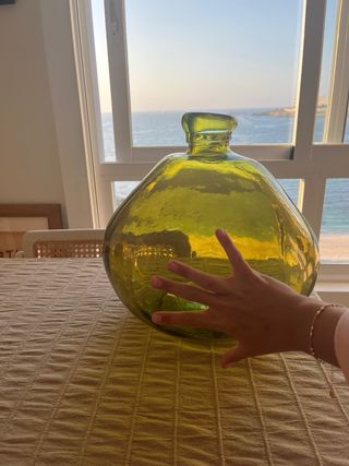 Vasija vidrio verde Zara Home