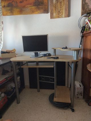 Mesa escritorio PC - Madera y metal