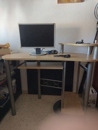 Mesa escritorio PC - Madera y metal
