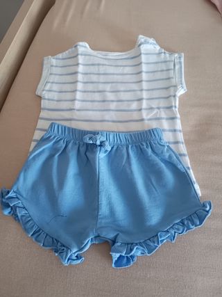 Conjunto niña rayas azul
Talla 18 meses