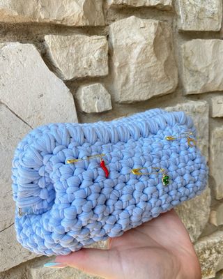 Borsetta uncinetto azzurra