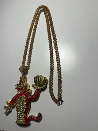 Collar Tigre con cadena dorada