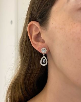Pendientes aguamarina brillantes oro blanco
