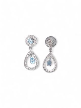 Pendientes aguamarina brillantes oro blanco