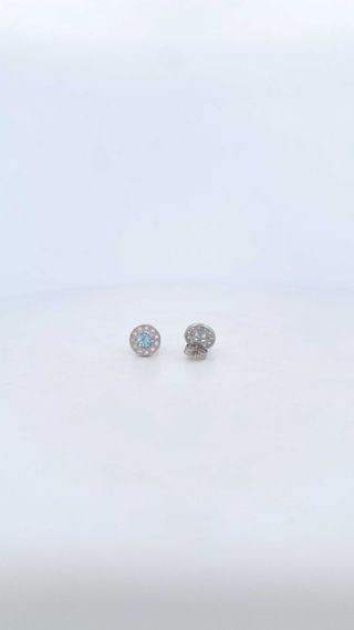 Pendientes aguamarina brillantes oro blanco