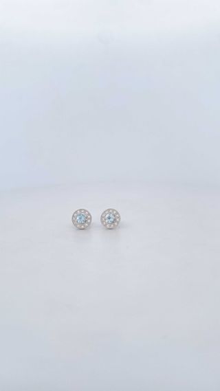 Pendientes aguamarina brillantes oro blanco