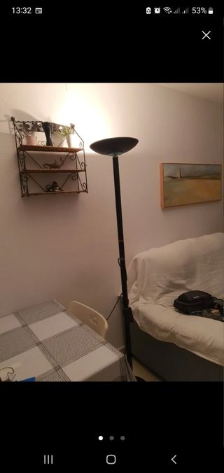 Lámpara pie - Alogena metalica negra