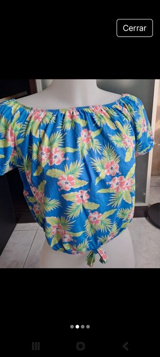 Top Mango azul - Talla S