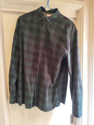 Camisa cuadros Mango M - Verde