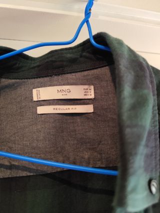 Camisa cuadros Mango M - Verde