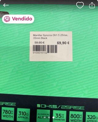 Manillar Syncros DH 1.5 Bicicleta